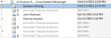 List of emails. 